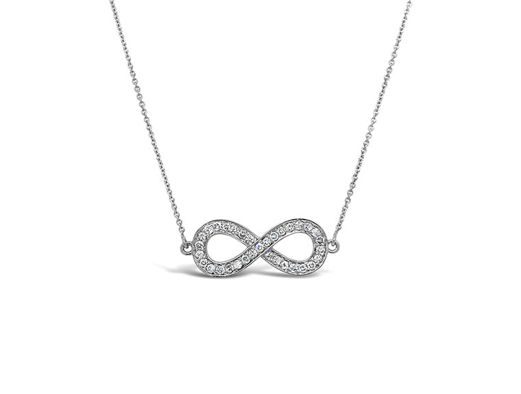 (REF 1031) 0.35ct Diamond Infinity Necklace (18ct White Gold)