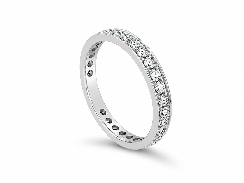 0.99ct Diamond Full Eternity Ring – 18ct White Gold