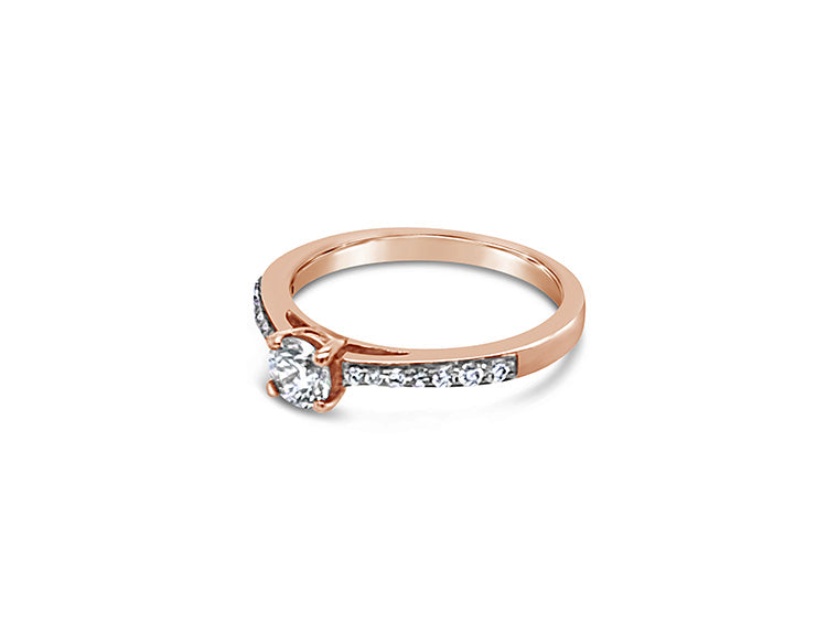 (REF 1136) 0.45ct DIAMOND RING SOLITAIRE (18CT ROSE GOLD)