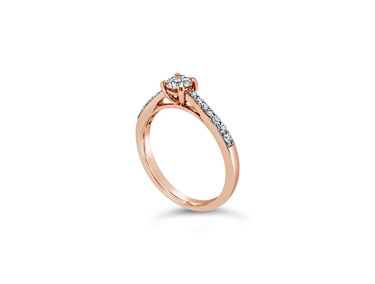 (REF 1136) 0.45ct DIAMOND RING SOLITAIRE (18CT ROSE GOLD)