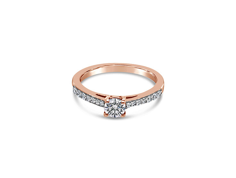 (REF 1136) 0.45ct DIAMOND RING SOLITAIRE (18CT ROSE GOLD)