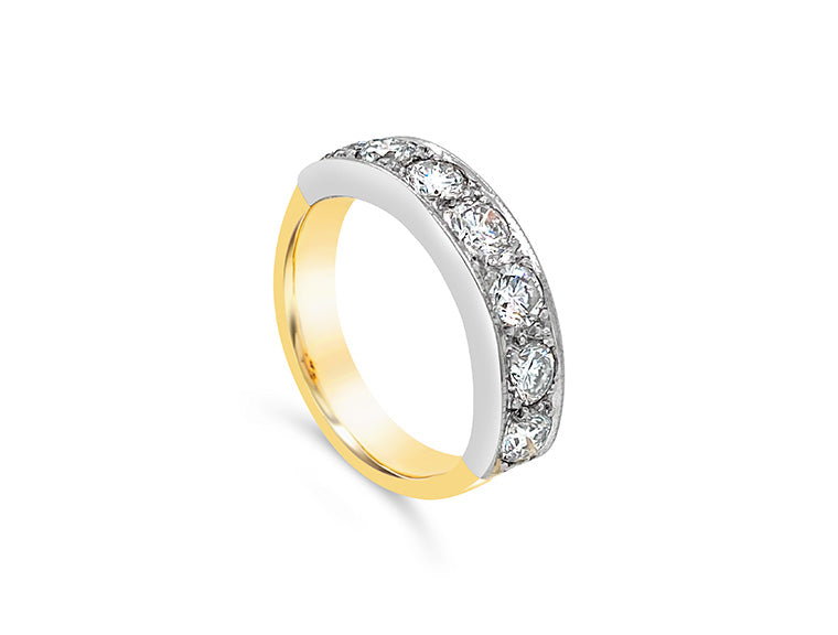 (REF 1276) 1.70ct Diamond Half Eternity Ring (18ct Yellow Gold)