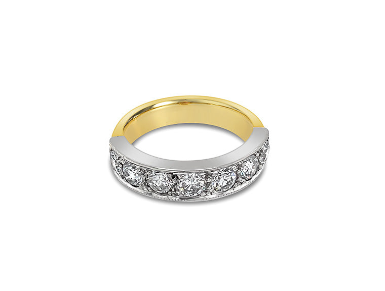 (REF 1276) 1.70ct Diamond Half Eternity Ring (18ct Yellow Gold)