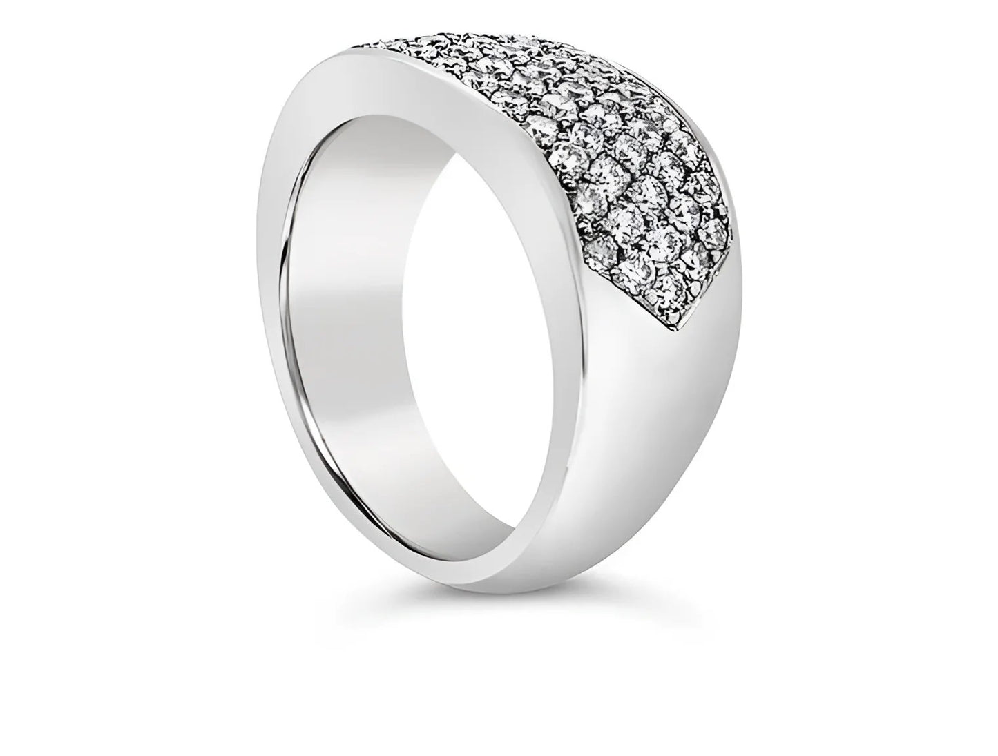 (REF 1314) 2.5cts BESPOKE DIAMOND PAVE GENTS RING (PLATINUM)