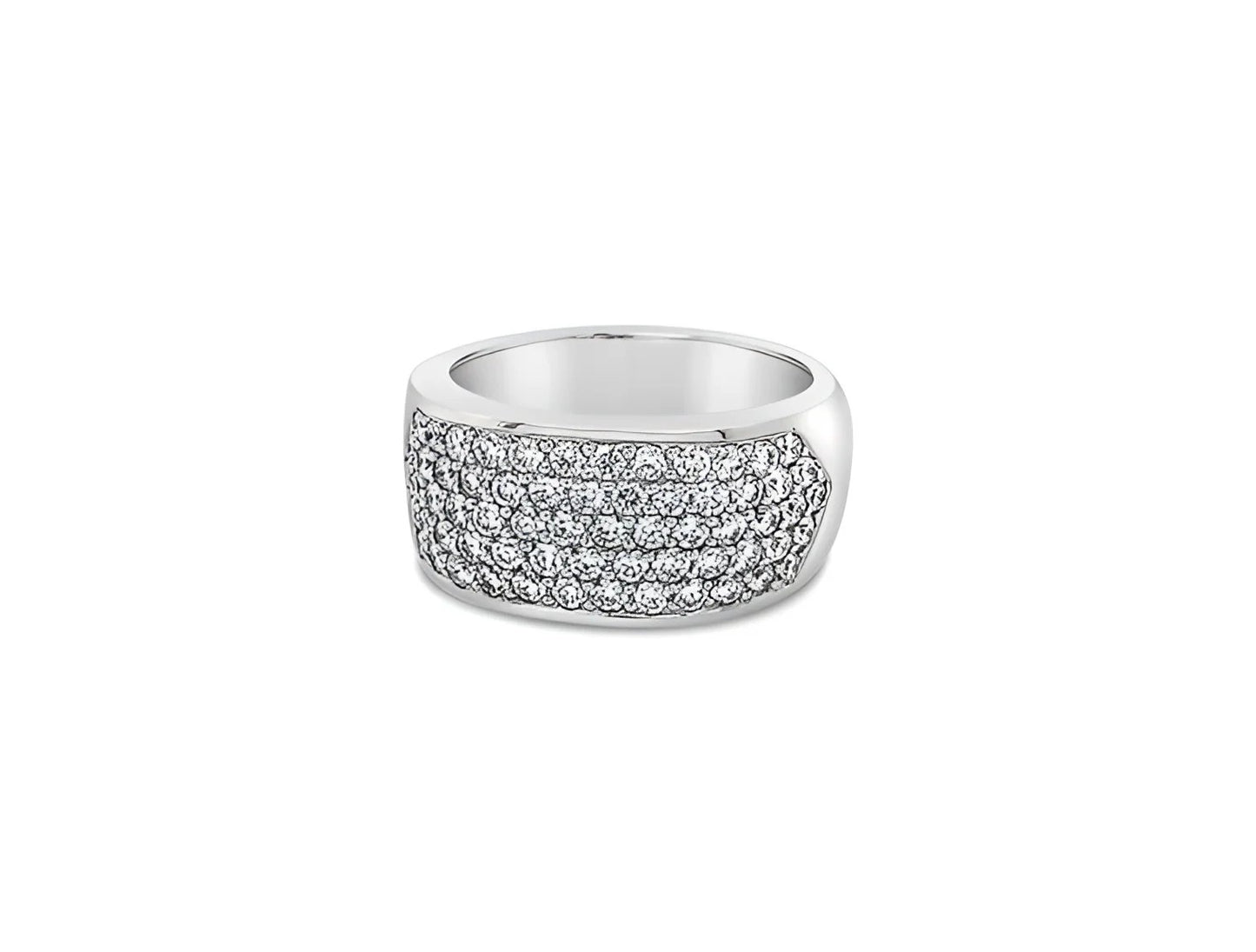 (REF 1314) 2.5cts BESPOKE DIAMOND PAVE GENTS RING (PLATINUM)
