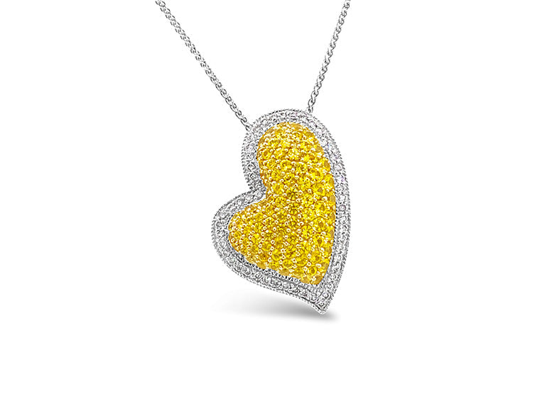 (REF 1315) 2.00cts DIAMOND PENDANT HEART (18CT YELLOW/WHITE GOLD)