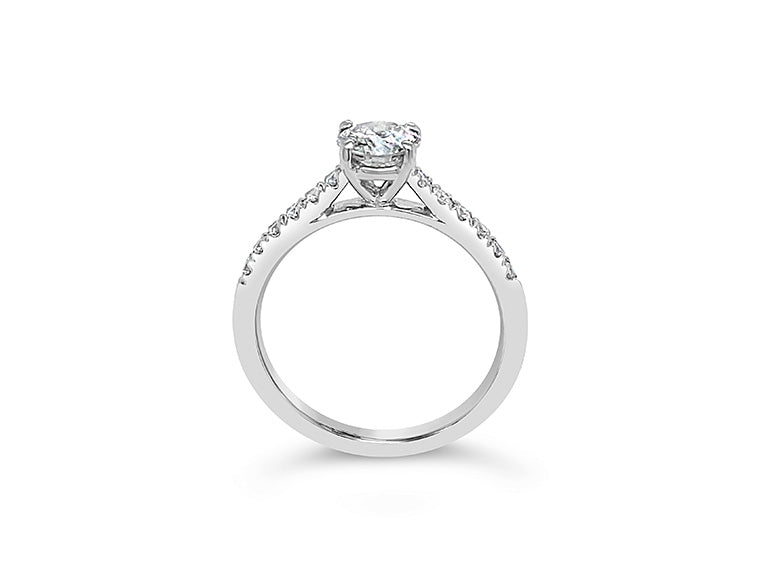 (REF 1321) 0.81ct Semi Solitaire Diamond Ring (Platinum)