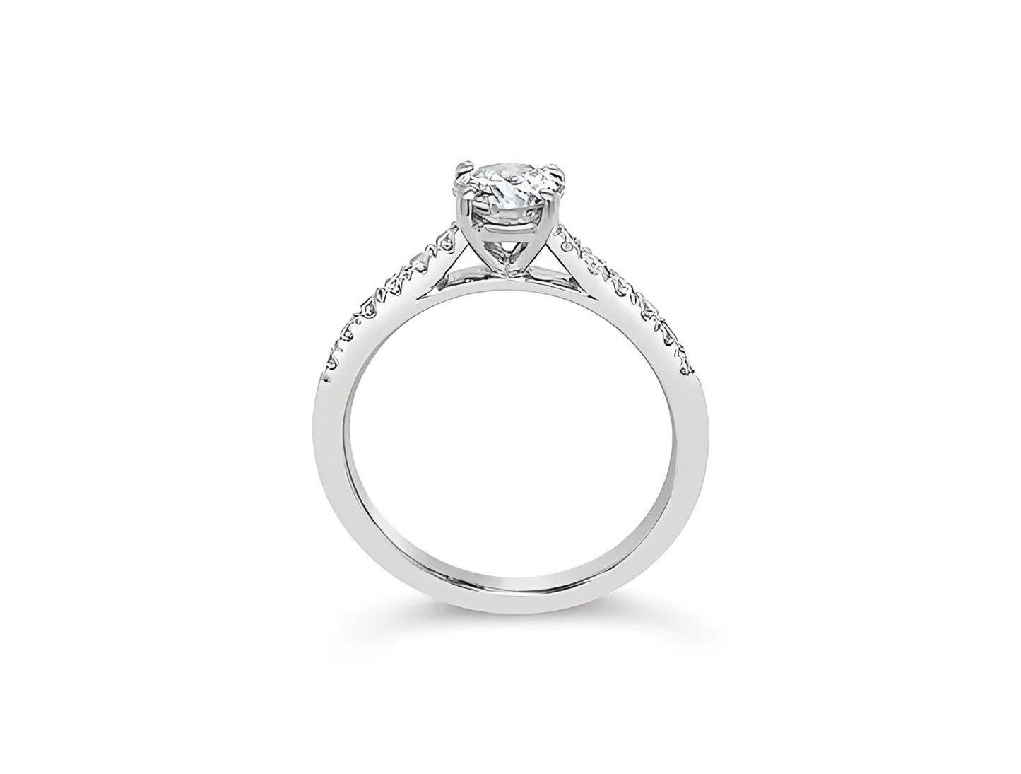 (REF 1321) 0.81ct Semi Solitaire Diamond Ring (Platinum)
