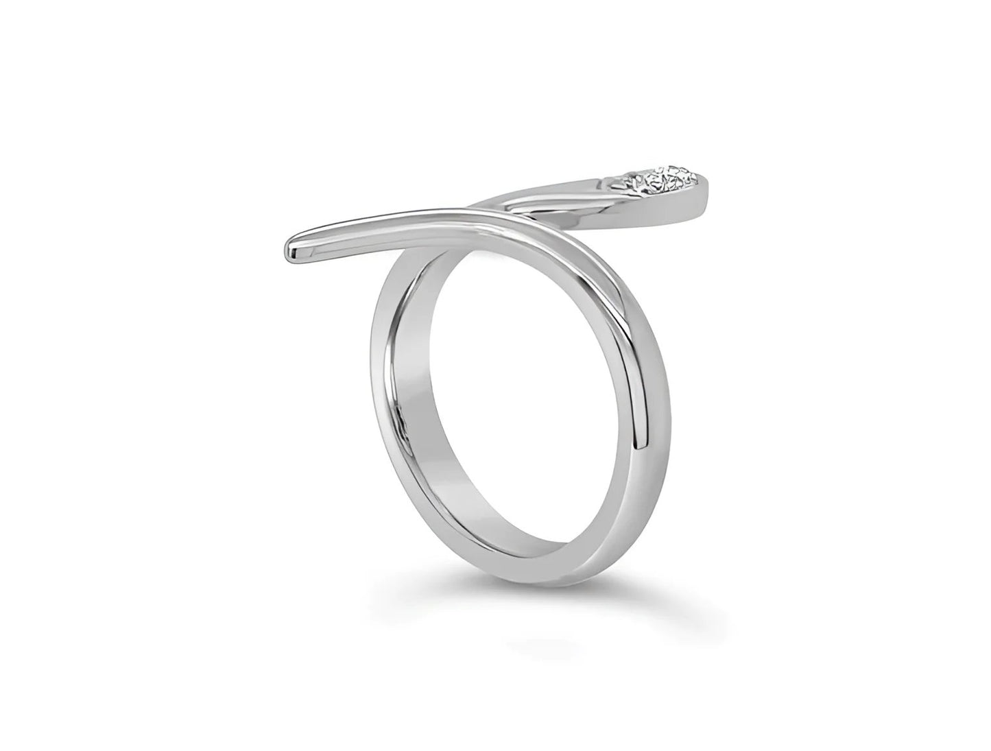 (REF 1354) DIAMOND SNAKE RING (18ct WHITE GOLD)