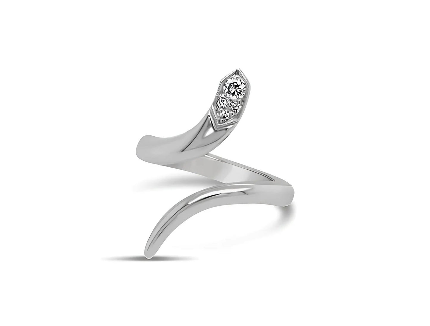 (REF 1354) DIAMOND SNAKE RING (18ct WHITE GOLD)