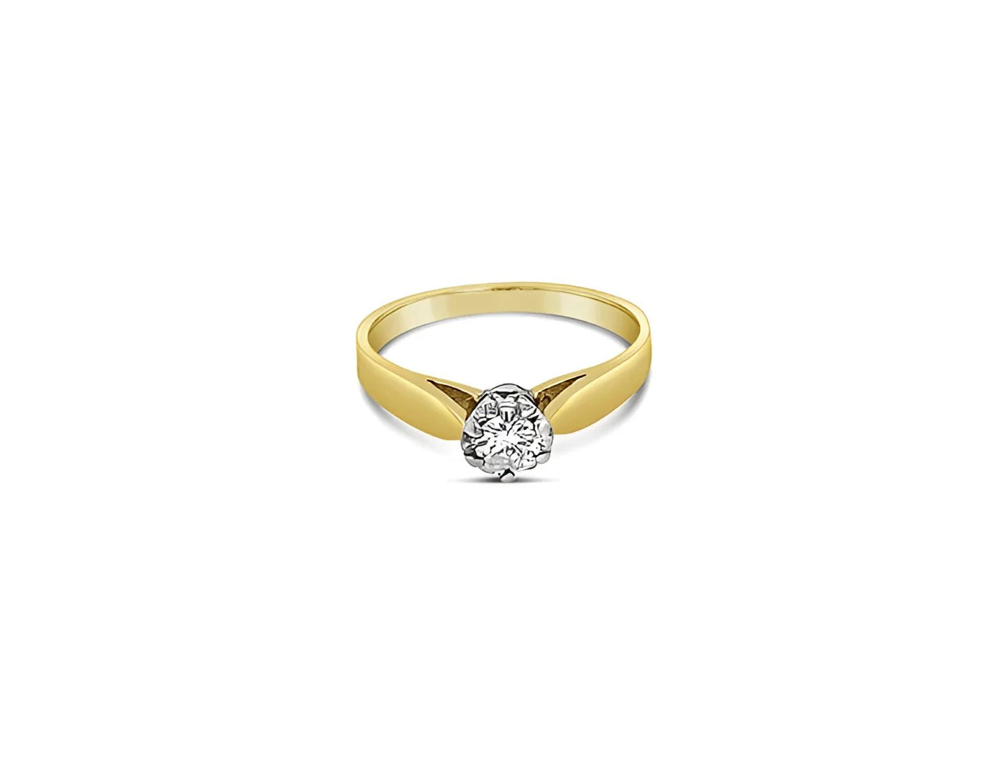 (REF 1357) DIAMOND SOLITAIRE RING (9CT YELLOW GOLD)