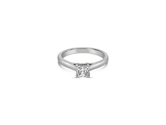 (REF 1363) 0.60ct Diamond Princess Solitaire Ring (PLATINUM)