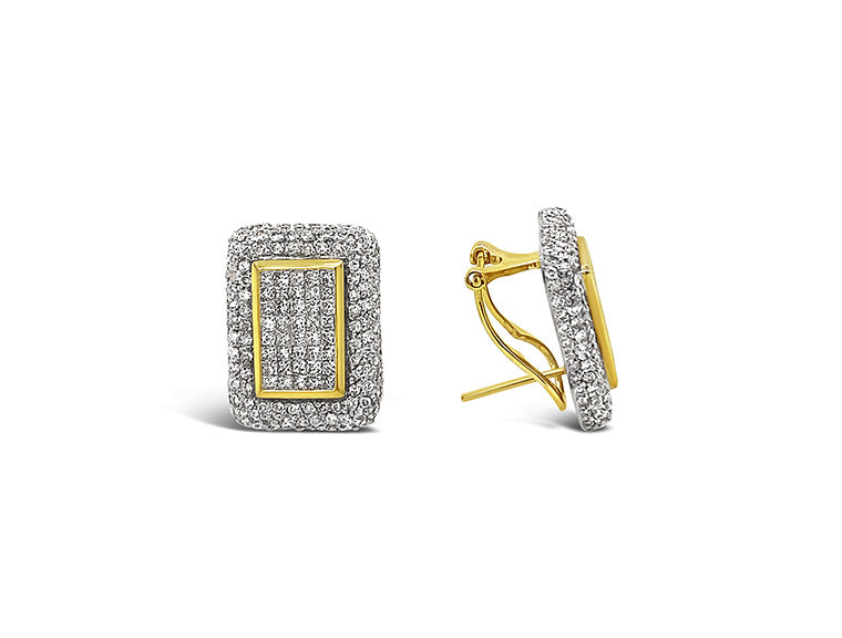 (REF 1371) DIAMONDS EARRINGS (18CT YELLOW GOLD)