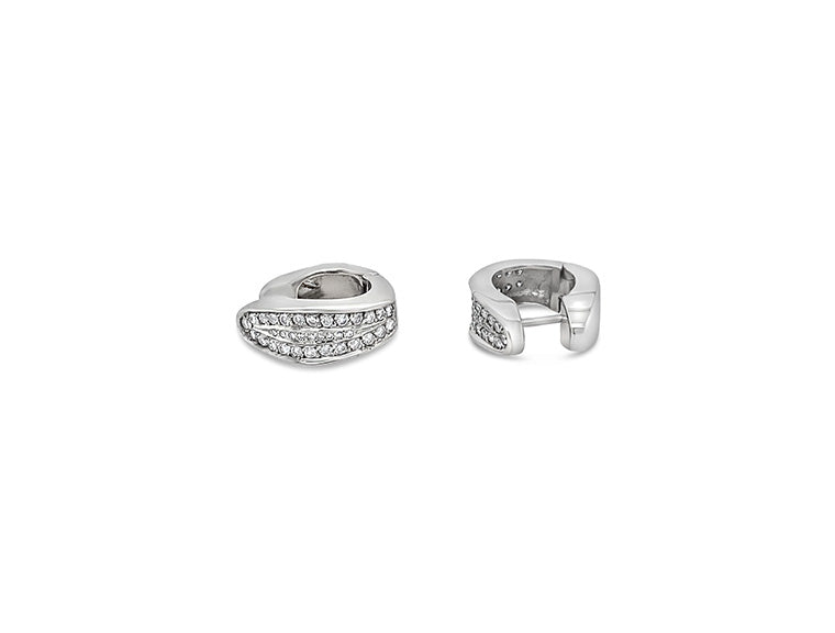 (REF 1396)1.10ct DIAMOND CREOLEN EARRINGS (18CT WHITE GOLD)