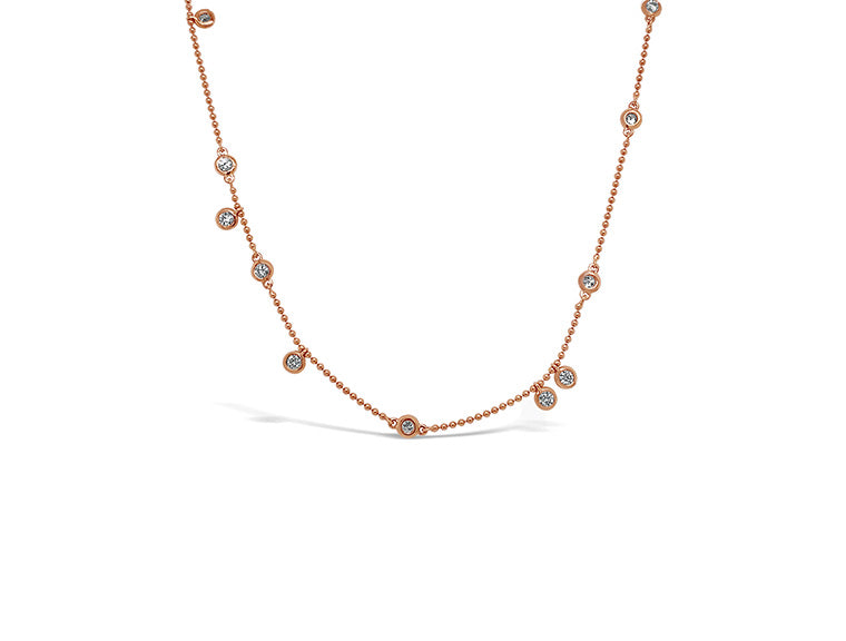 (REF 1402) 1.11ct Diamond Necklace DeBeers (18ct Rose Gold)