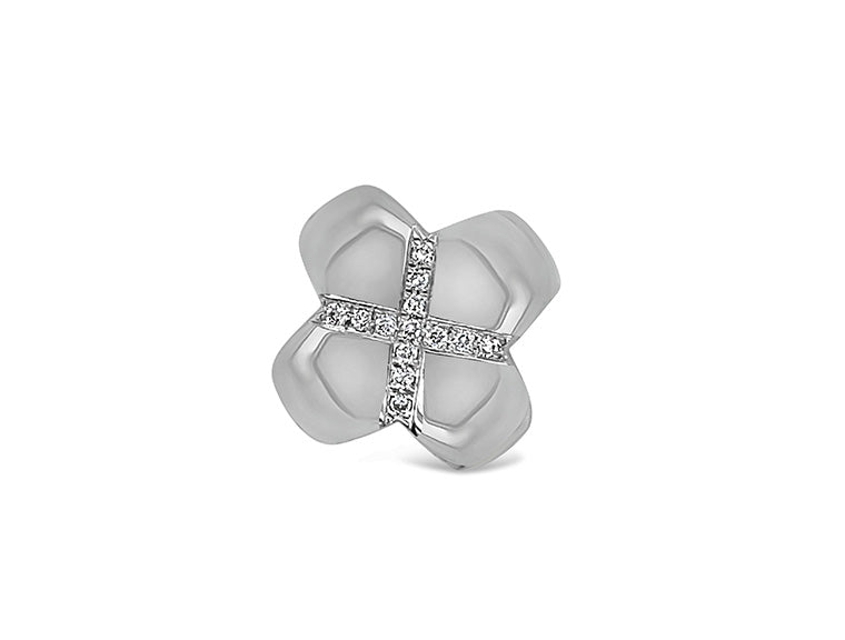 (REF 1414) 0.26ct Diamond Cross Pendant (18ct White Gold)