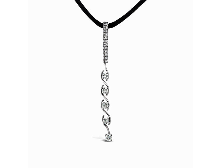 (REF 1417) 1.21ct Diamond Drop Pendant (18ct White Gold)