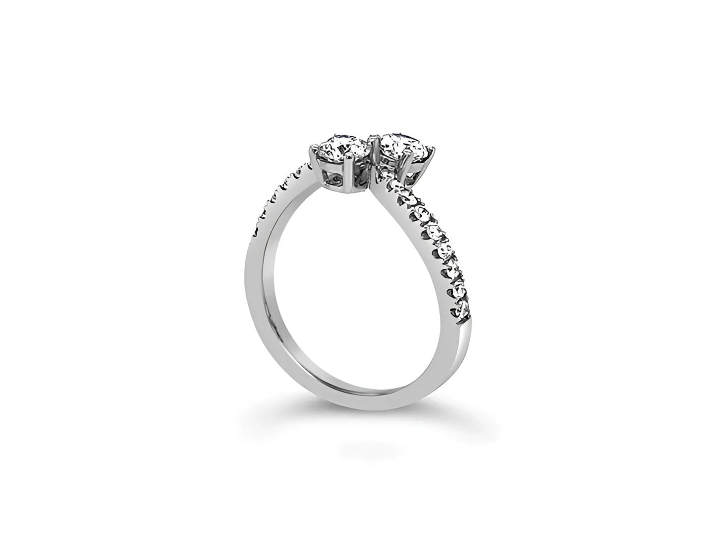 (REF 1430) 0.85ct Diamond Twist Ring (18ct White Gold)