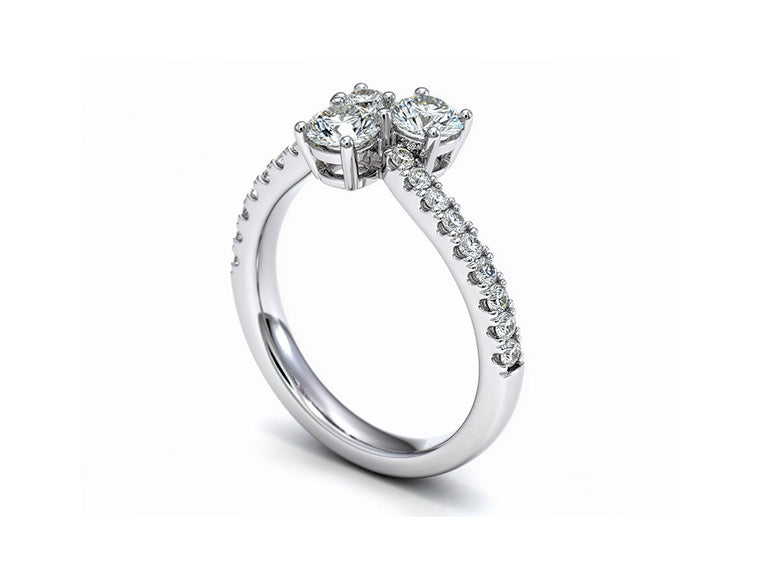 0.85ct Diamond Twist Ring – 18ct White Gold