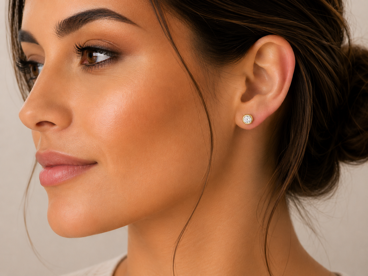 1ct Diamond Stud Earrings in 18ct Yellow Gold