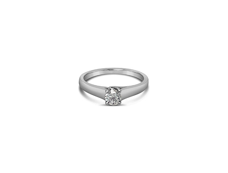 (REF 1511) Diamond Solitaire Ring (18ct White Gold)