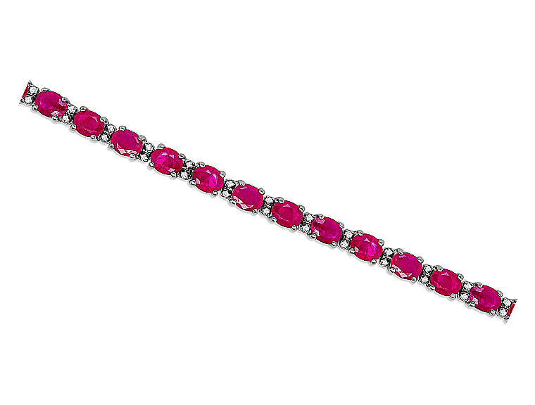 0.36ct Diamond and 11.00ct Ruby Tennis Bracelet in 18ct White Gold