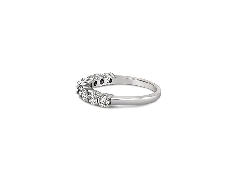 (REF 1532) 0.84ct Diamond Half Eternity Ring (18ct White Gold)
