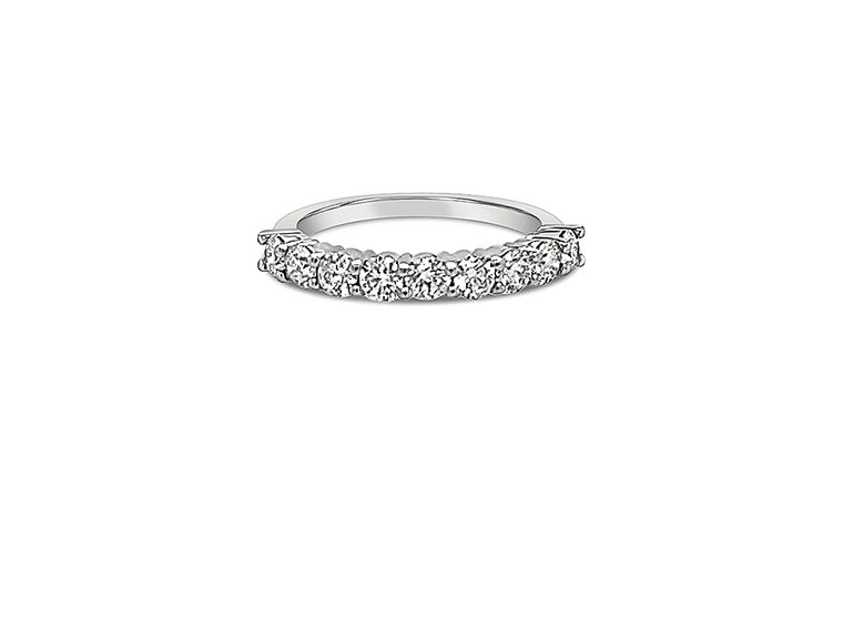 (REF 1532) 0.84ct Diamond Half Eternity Ring (18ct White Gold)