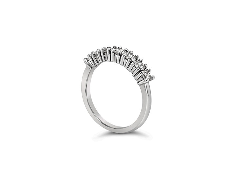 (REF 1533) 0.63ct Diamond Half Eternity Ring (18ct White Gold)