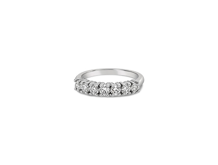 (REF 1533) 0.63ct Diamond Half Eternity Ring (18ct White Gold)