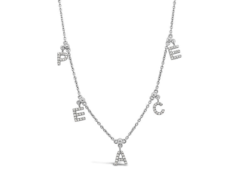 (REF 1584) 0.20ct Diamond Necklace Peace (18ct white gold)