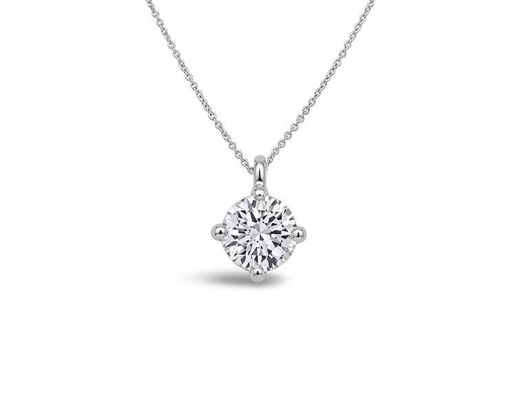 0.24ct Diamond Solitaire Necklace – 18ct White Gold
