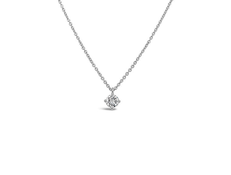 (REF 1586) 0.24ct Diamond Solitaire Necklace (18ct White gold)