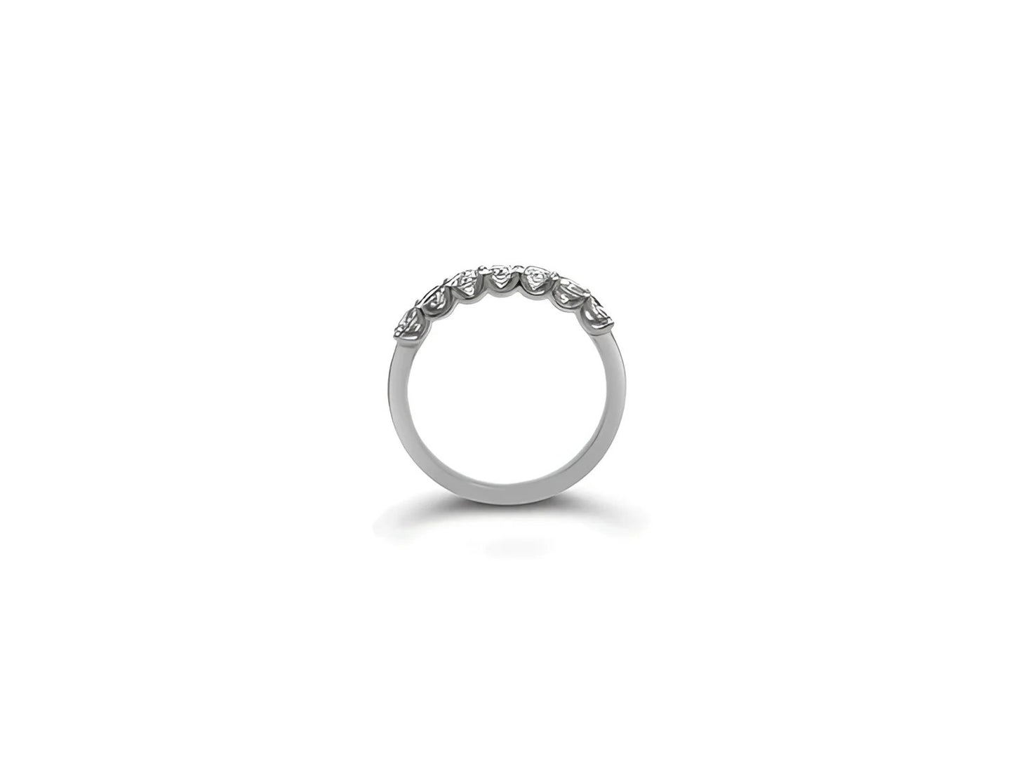 (REF 1606) 0.78ct Diamond 1/2 Eternity Ring (18ct White gold)