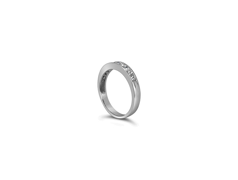 (REF 1609) 0.71ct Diamond 1/2 Princess Eternity Ring (18ct White gold)