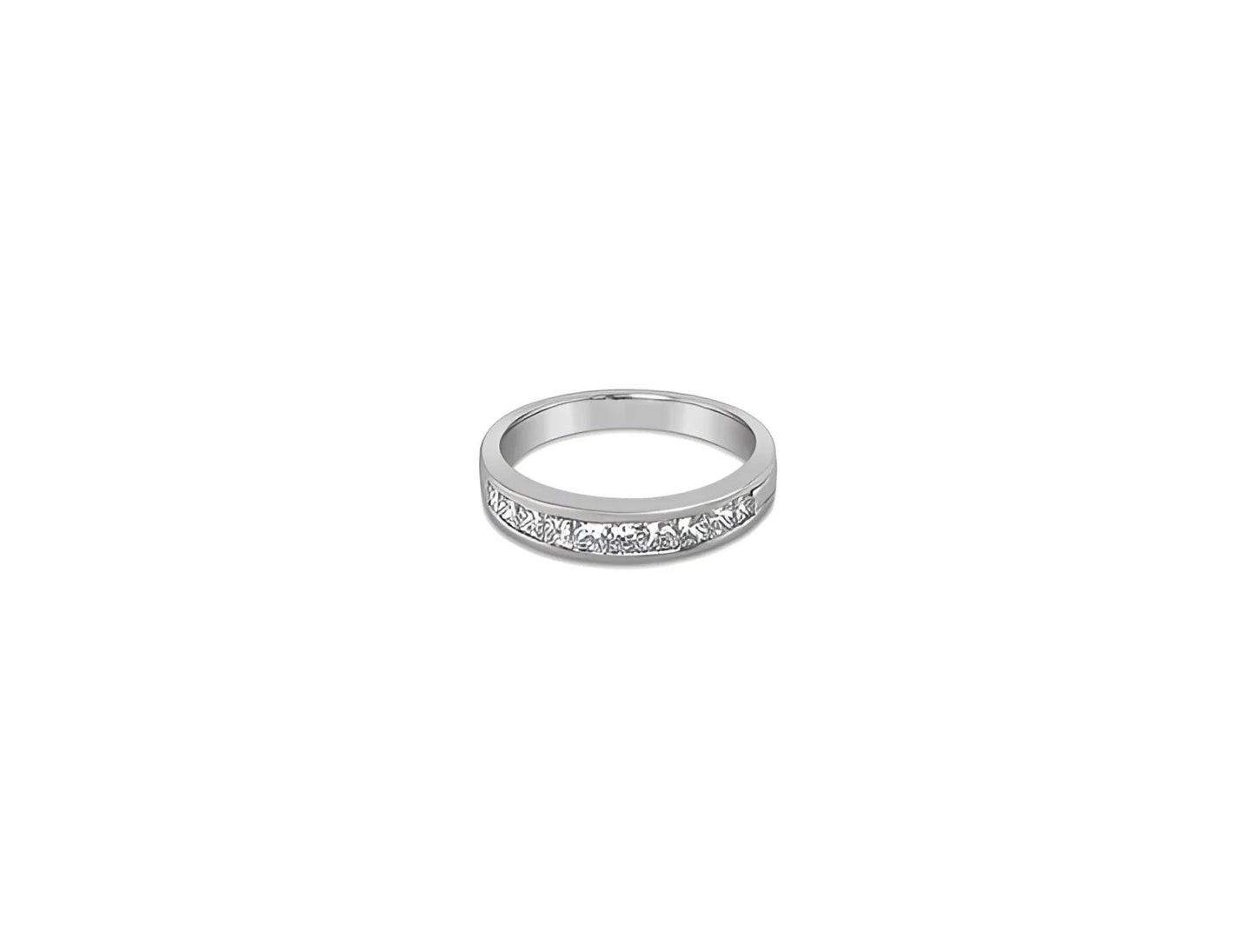 (REF 1609) 0.71ct Diamond 1/2 Princess Eternity Ring (18ct White gold)