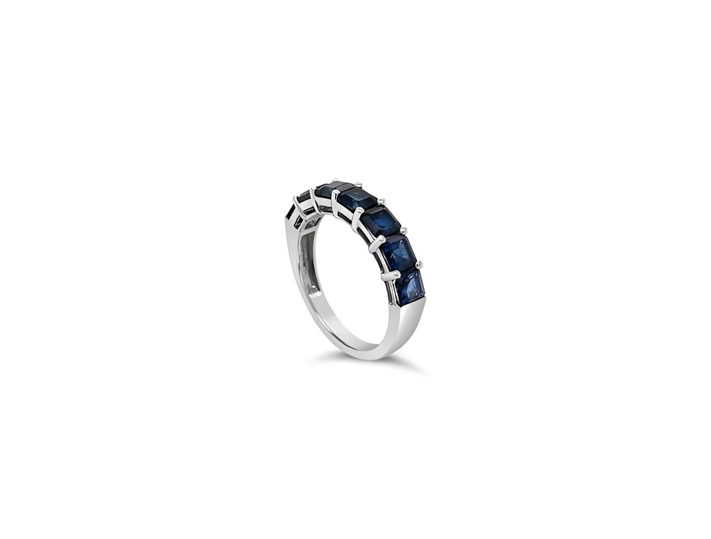 (REF 1610) 2.78ct 1/2 Eternity Ceylon Sapphire Ring (18ct White gold)