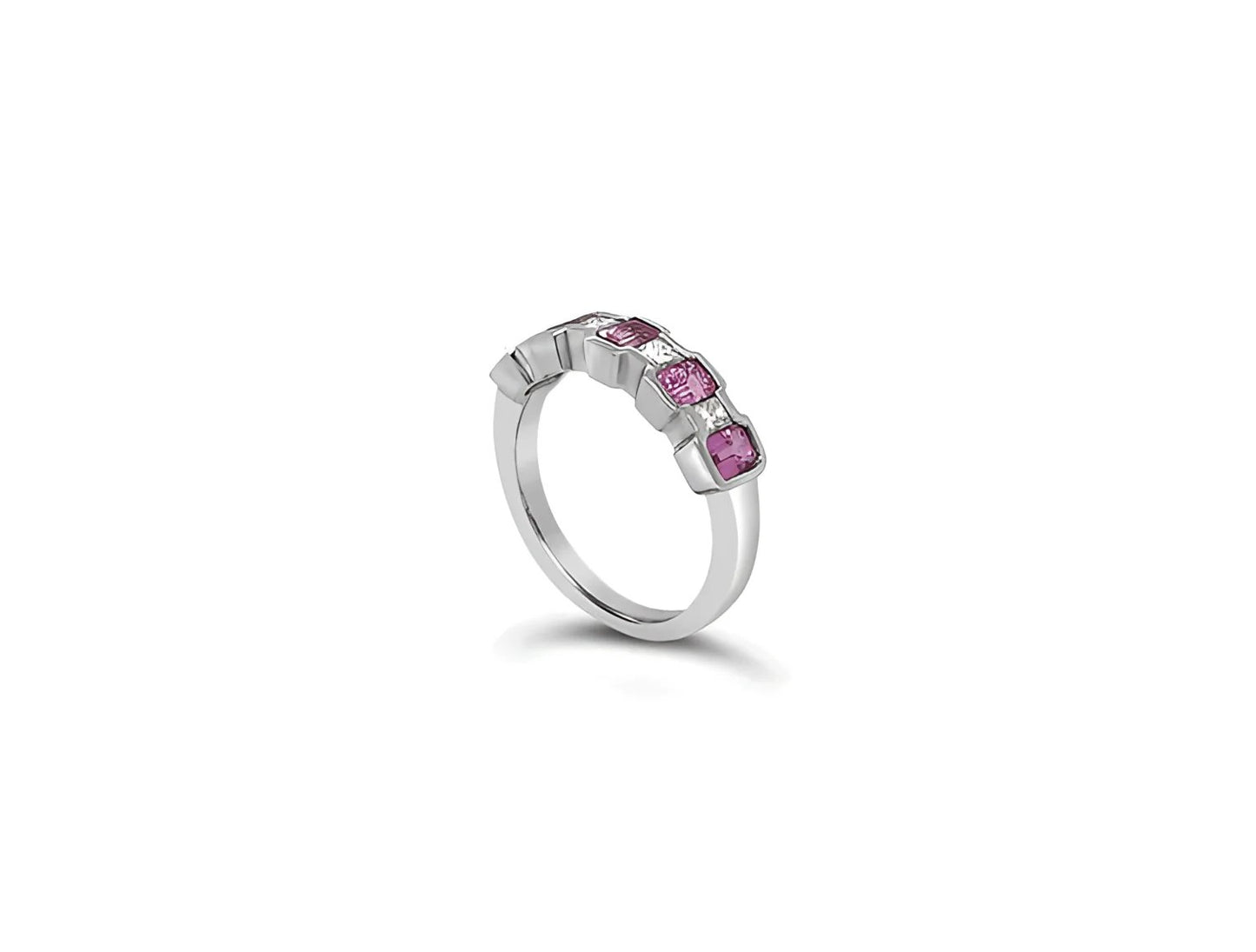 (REF 1611) 1.35ct Pink Sapphire 0.29ct Diamond Ring (18ct White gold)