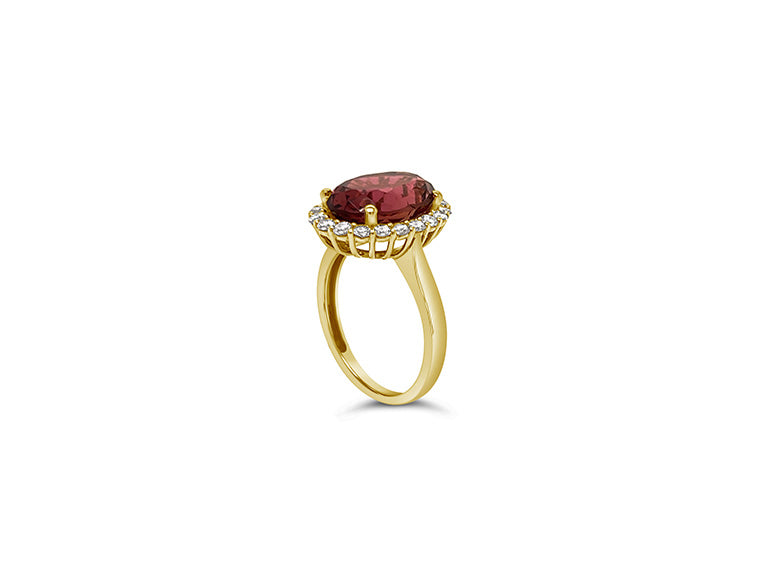 (REF 1615) 0.67ct Diamond 5.39ct Tourmaline Dress Ring (18ct Yellow Gold)