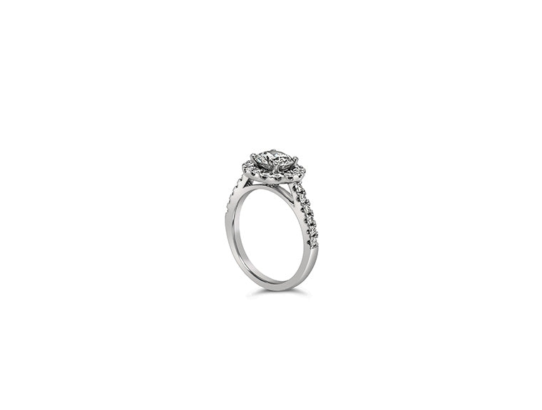 (REF 1679) 1.70cts Diamond Solitaire Halo Ring (Platinum)