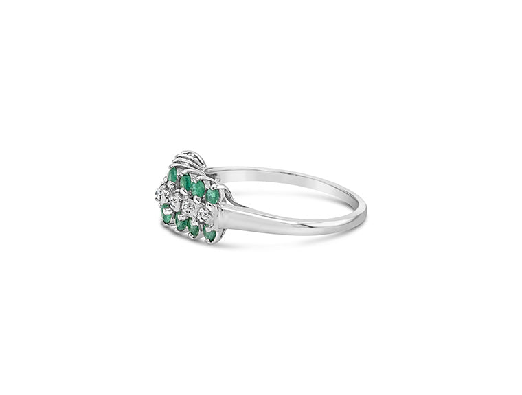 (Ref 1762) 0.60ct Emerald Cut 0.05 Diamond Ring (14ct White Gold)