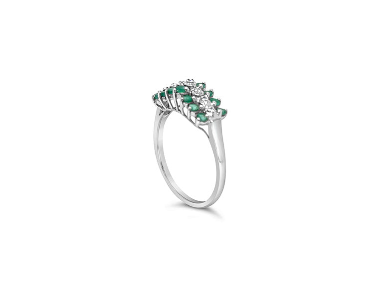 (Ref 1762) 0.60ct Emerald Cut 0.05 Diamond Ring (14ct White Gold)