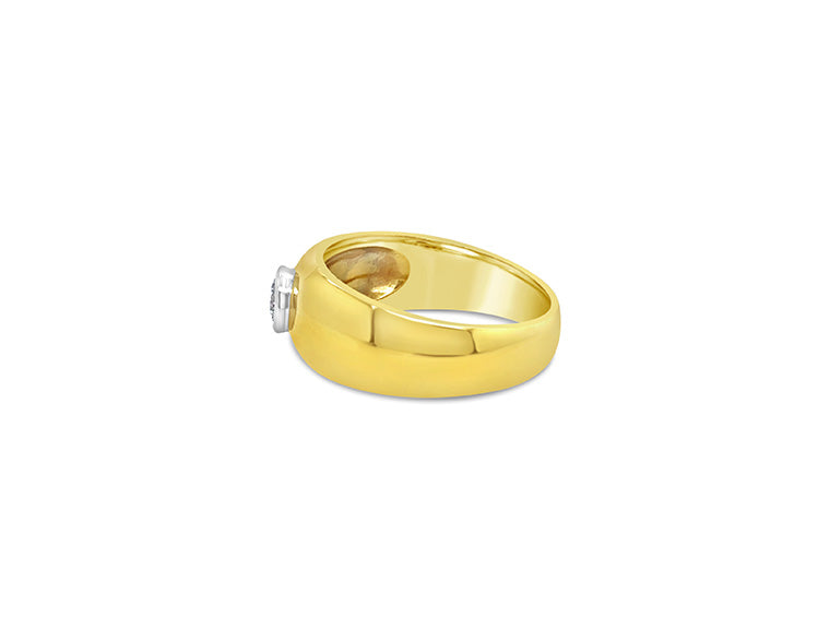 (Ref 1768) 0.75ct Yellow Gold Band and Diamond Ring (18ct Yellow Gold)