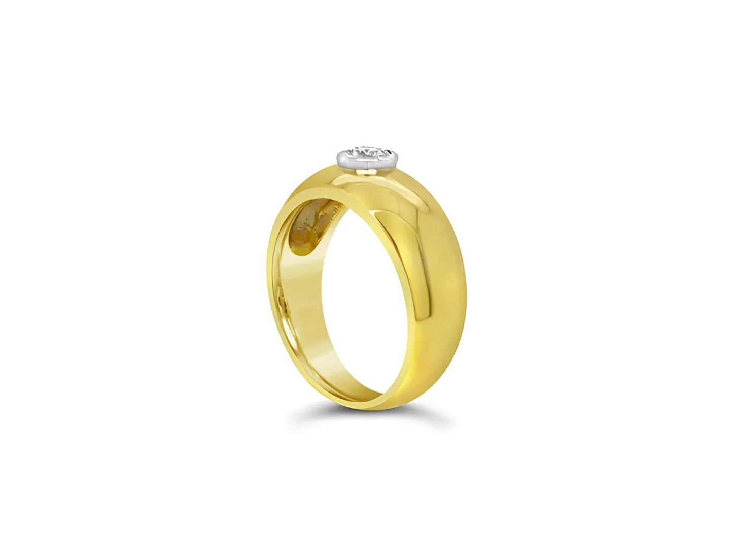 (Ref 1768) 0.75ct Yellow Gold Band and Diamond Ring (18ct Yellow Gold)