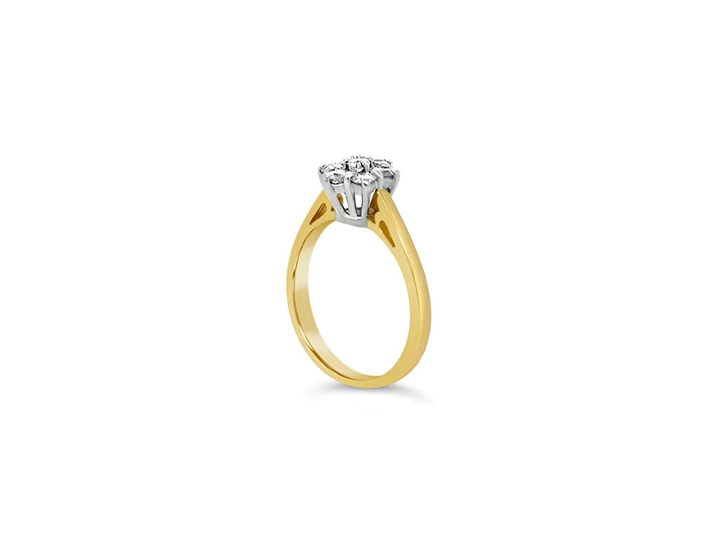 (Ref 1769) 0.21ct Cluster Diamond Solitaire Ring (18ct Yellow Gold)