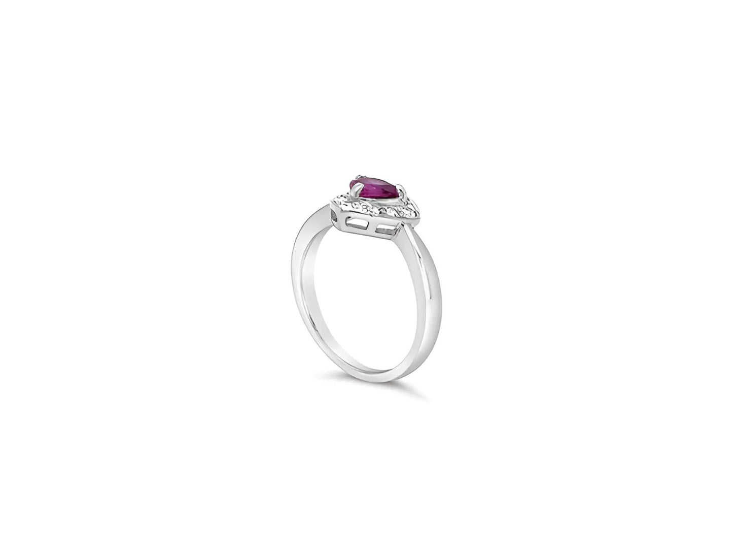 (Ref 1771) 0.55ct Ruby and 0.08ct Diamond Ring (PLATINUM)