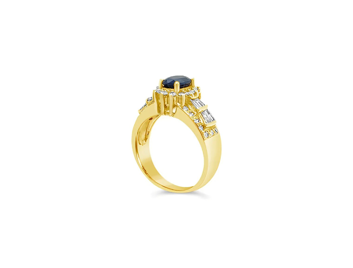 (Ref 1773) Sapphire and Diamond Ring (18ct Yellow Gold)