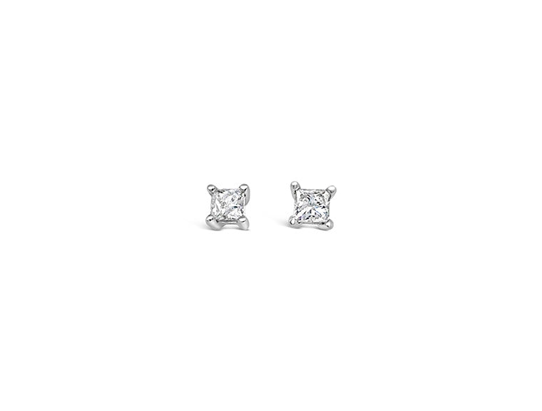 (Ref 1778) 0.33ct Diamond Princess Earring (14ct White Gold)