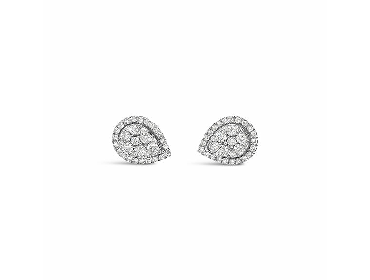 (Ref 1781) 1ct Earring Pear Diamond Earring (9ct White Gold)