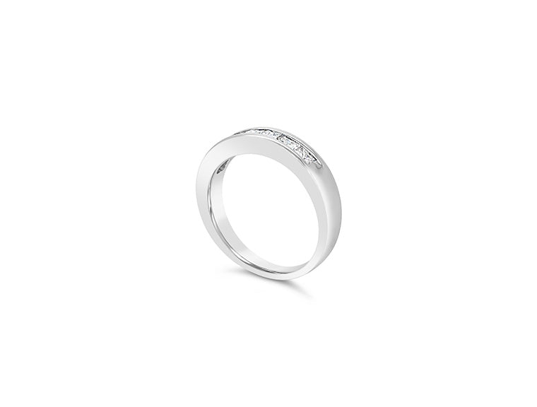 (Ref 1793) 0.75ct Half Eternity Princess Diamond Ring (18ct White Gold)
